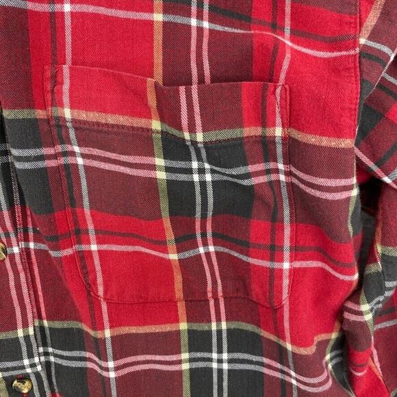 Chandler Hill Blouse Womens Small Red Plaid Long Sleeve Button Up Collar Pocket - Picture 4 of 12